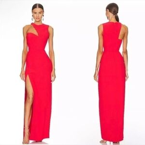Amanda Uprichard Gilda Maxi Gown In Crimson Red